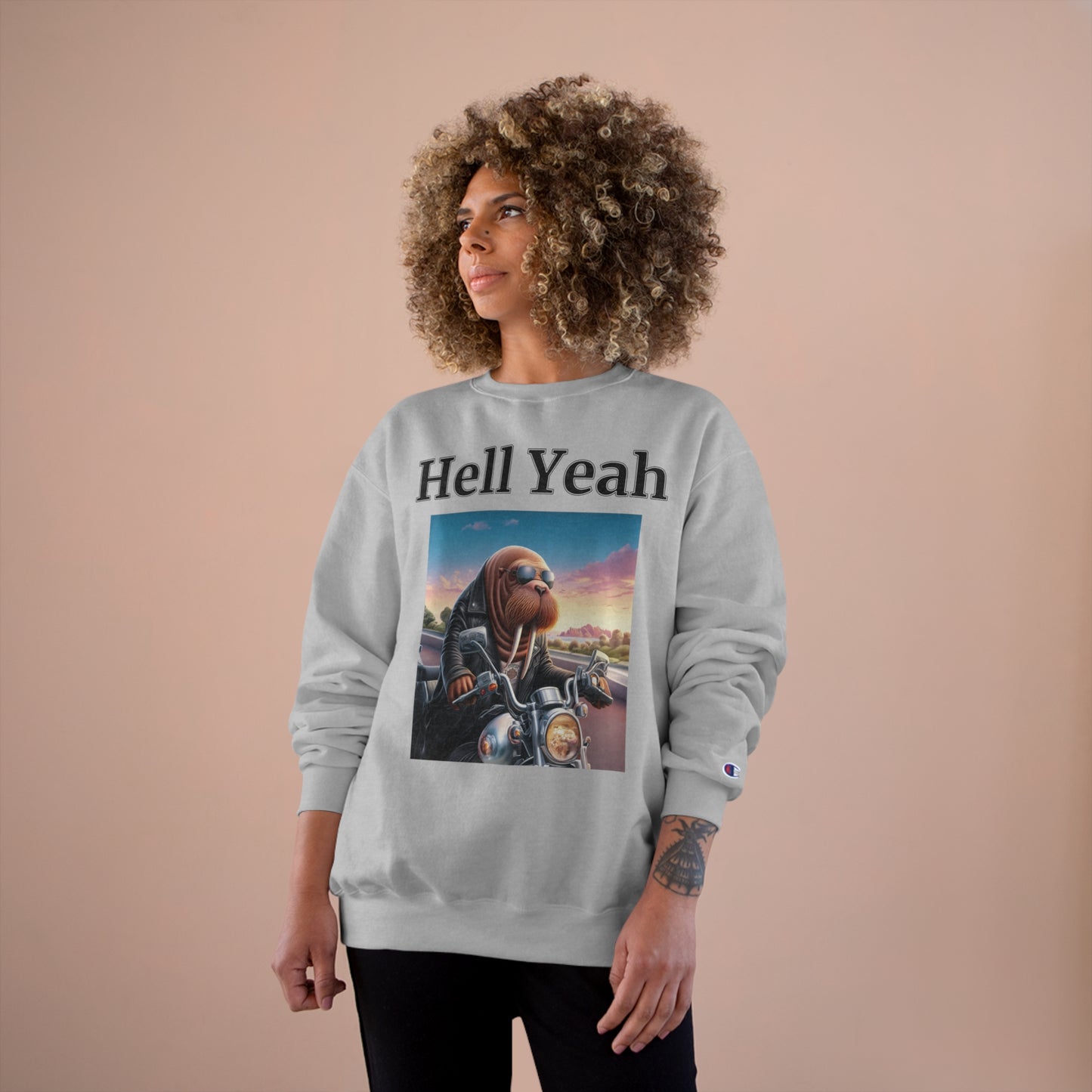 Walrus "Hell Yeah" Champion Unisex Crew Neck