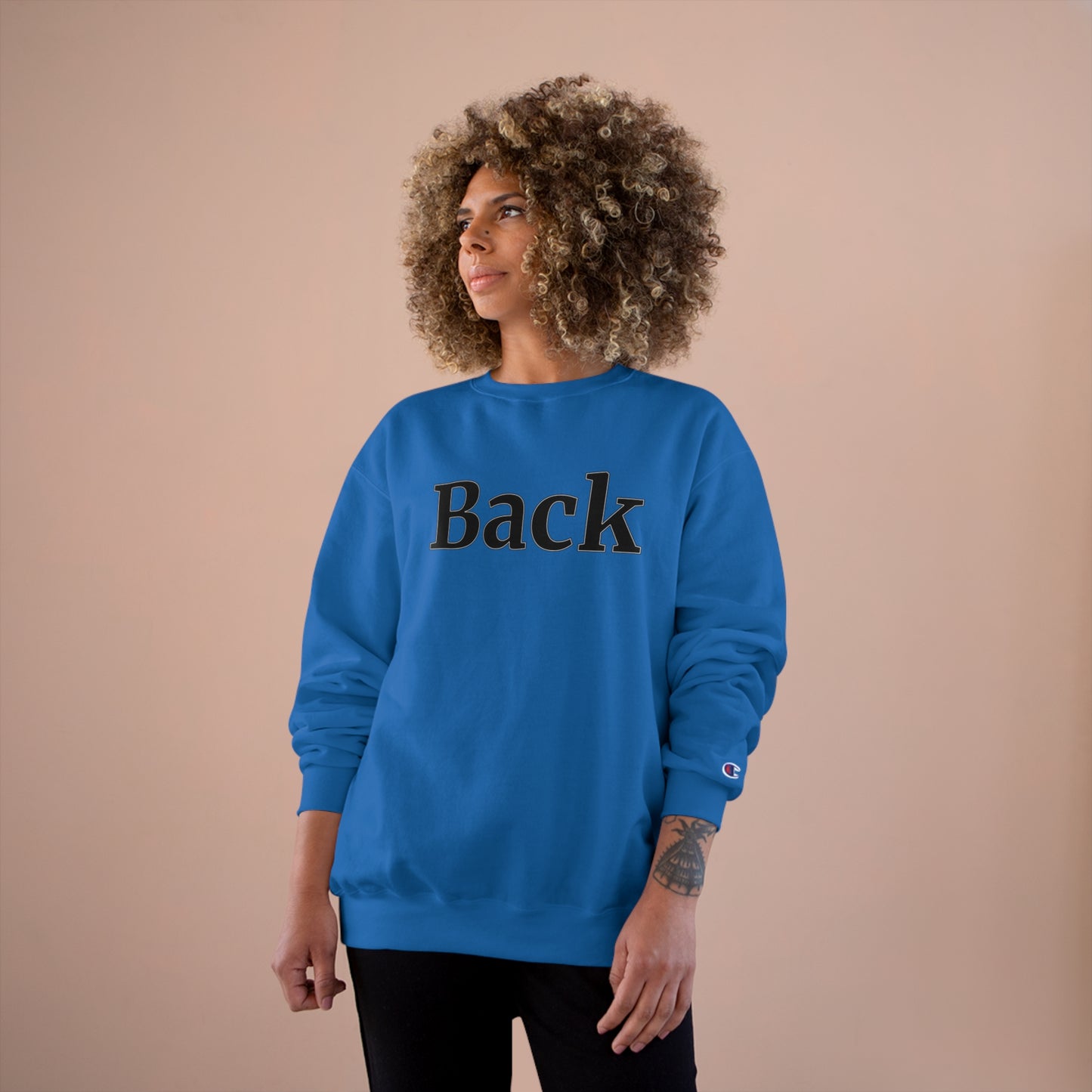 "Back Front" Champion Unisex Crewneck