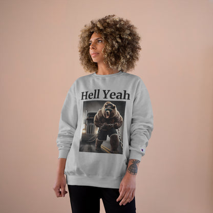 Bear "Hell Yeah" Champion Unisex Crew Neck