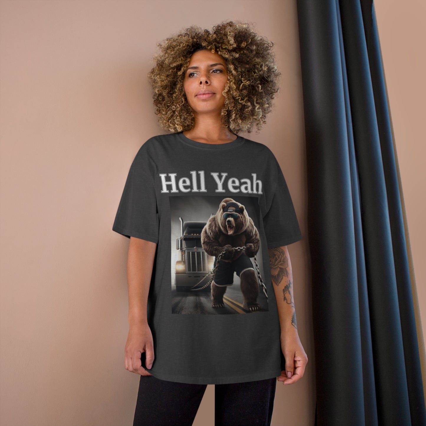 Bear "Hell Yeah" Champion Unisex Tee