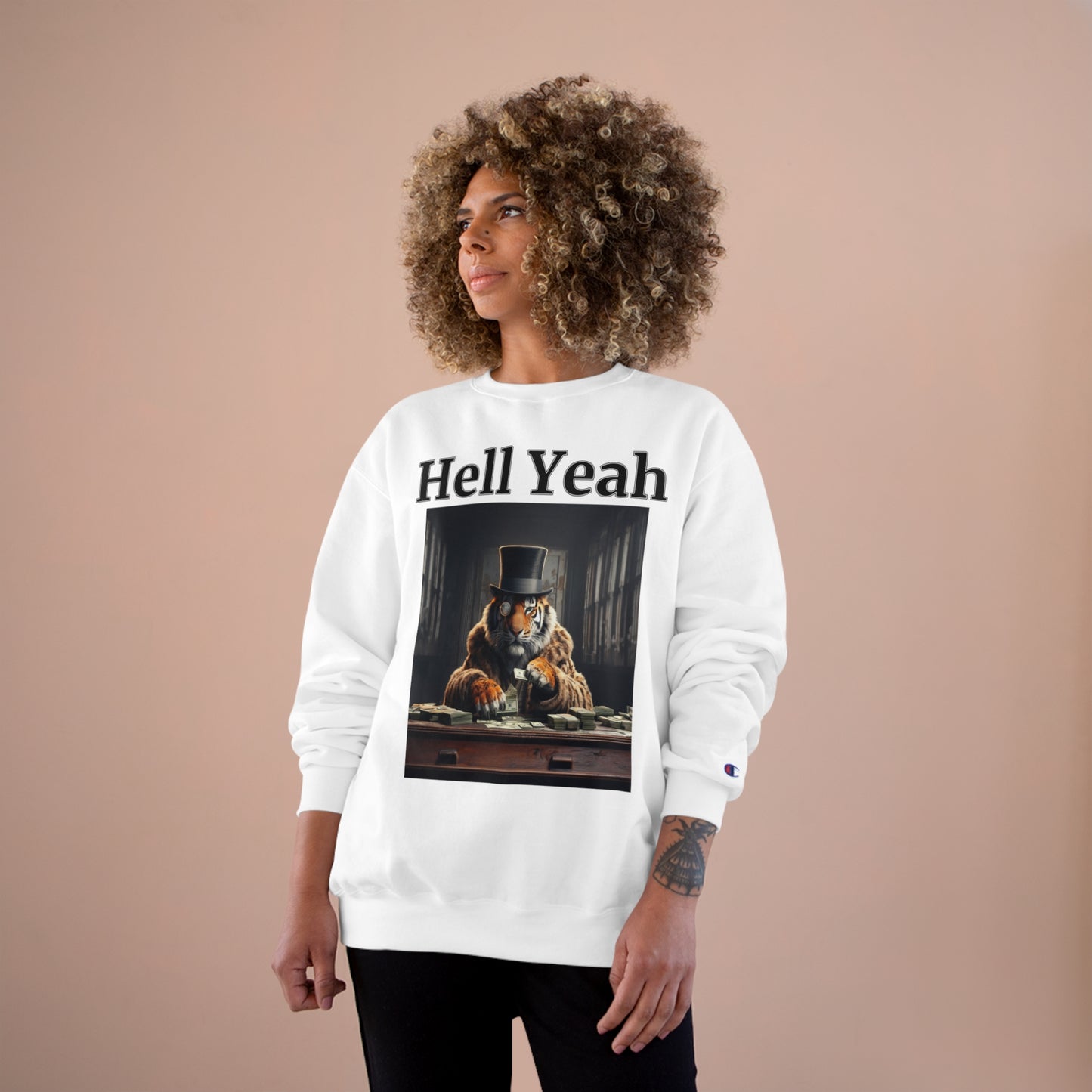 Tiger "Hell Yeah" Champion Unisex Crew Neck