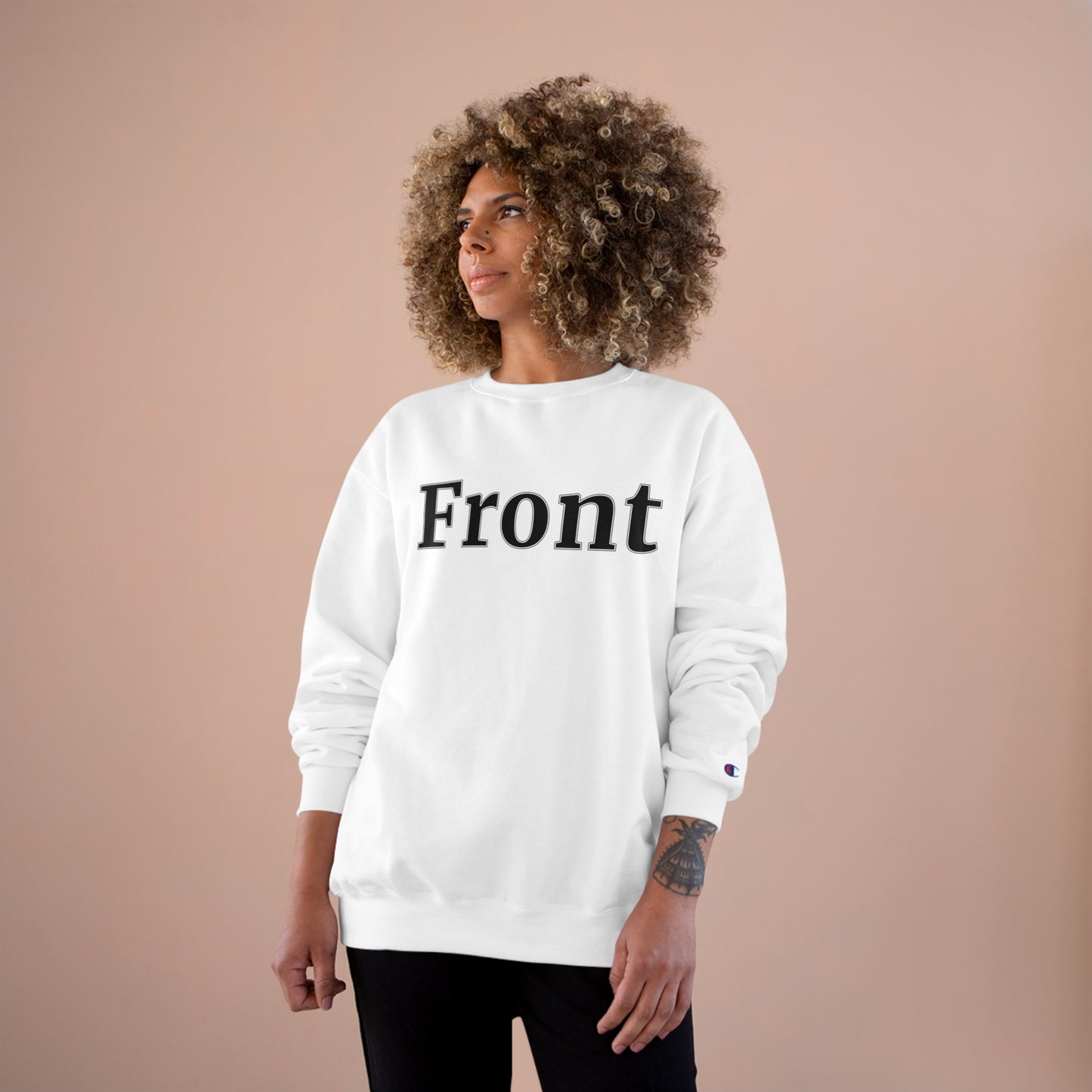 "Front Back" Champion Unisex Crew Neck