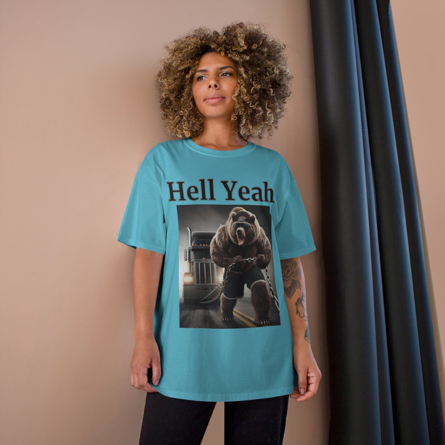 Bear "Hell Yeah" Champion Unisex Tee