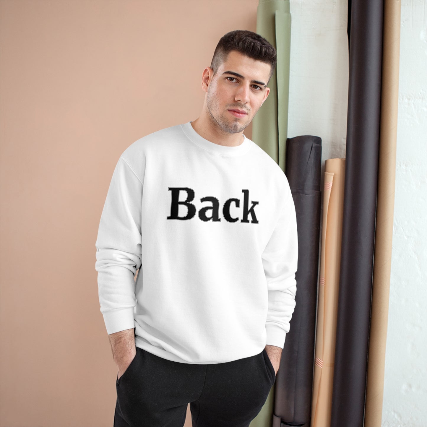 "Back Front" Champion Unisex Crewneck