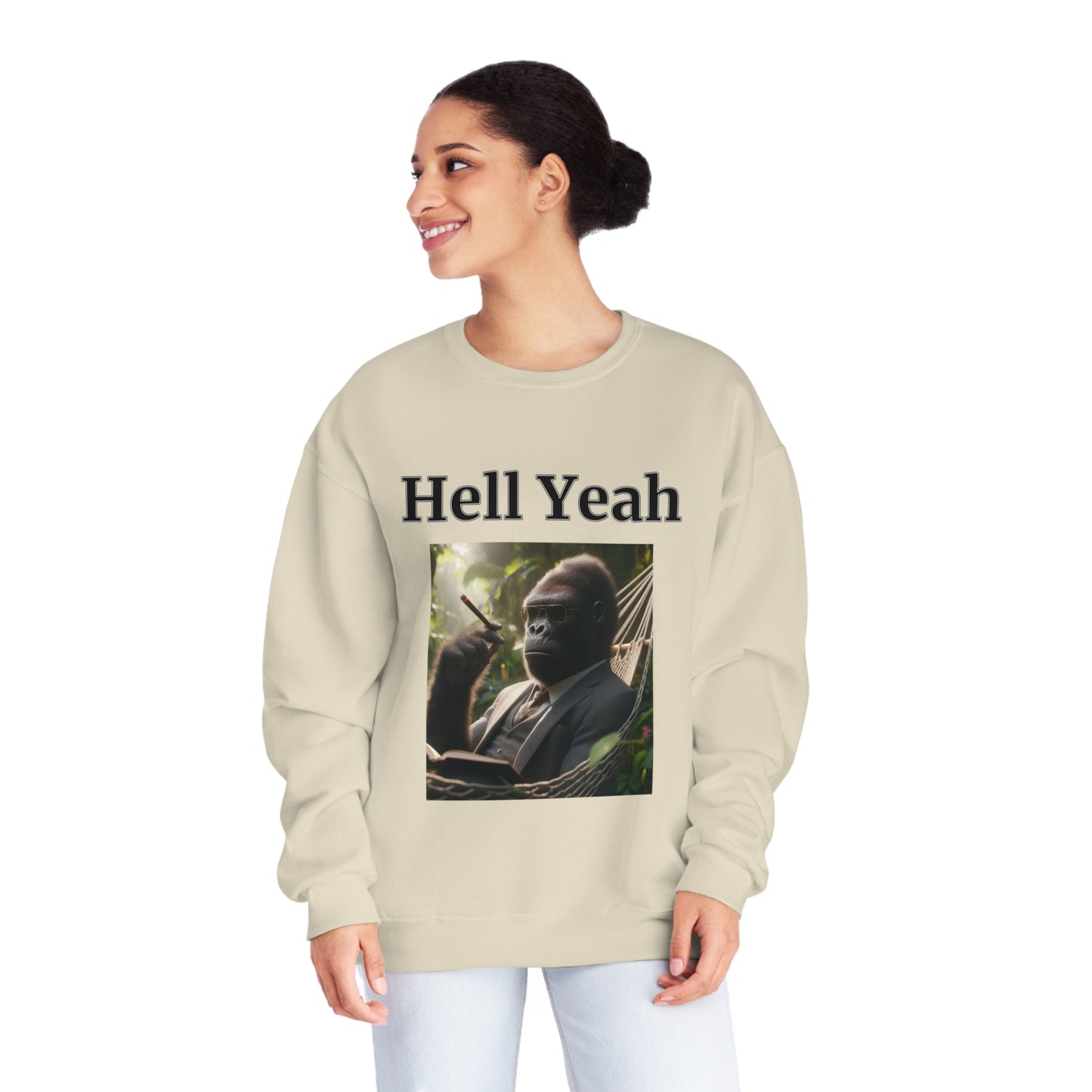 Gorilla "Hell Yeah" Unisex Crew Neck Sweatshirt