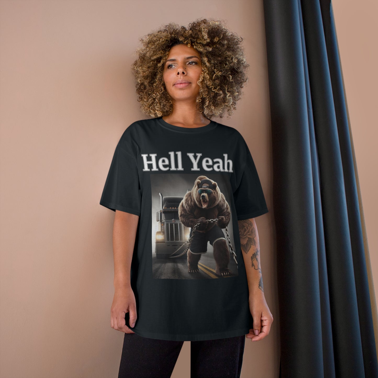 Bear "Hell Yeah" Champion Unisex Tee