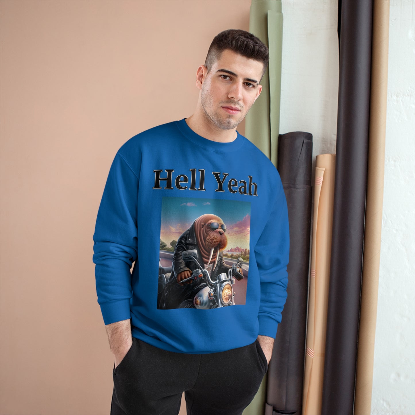 Walrus "Hell Yeah" Champion Unisex Crew Neck