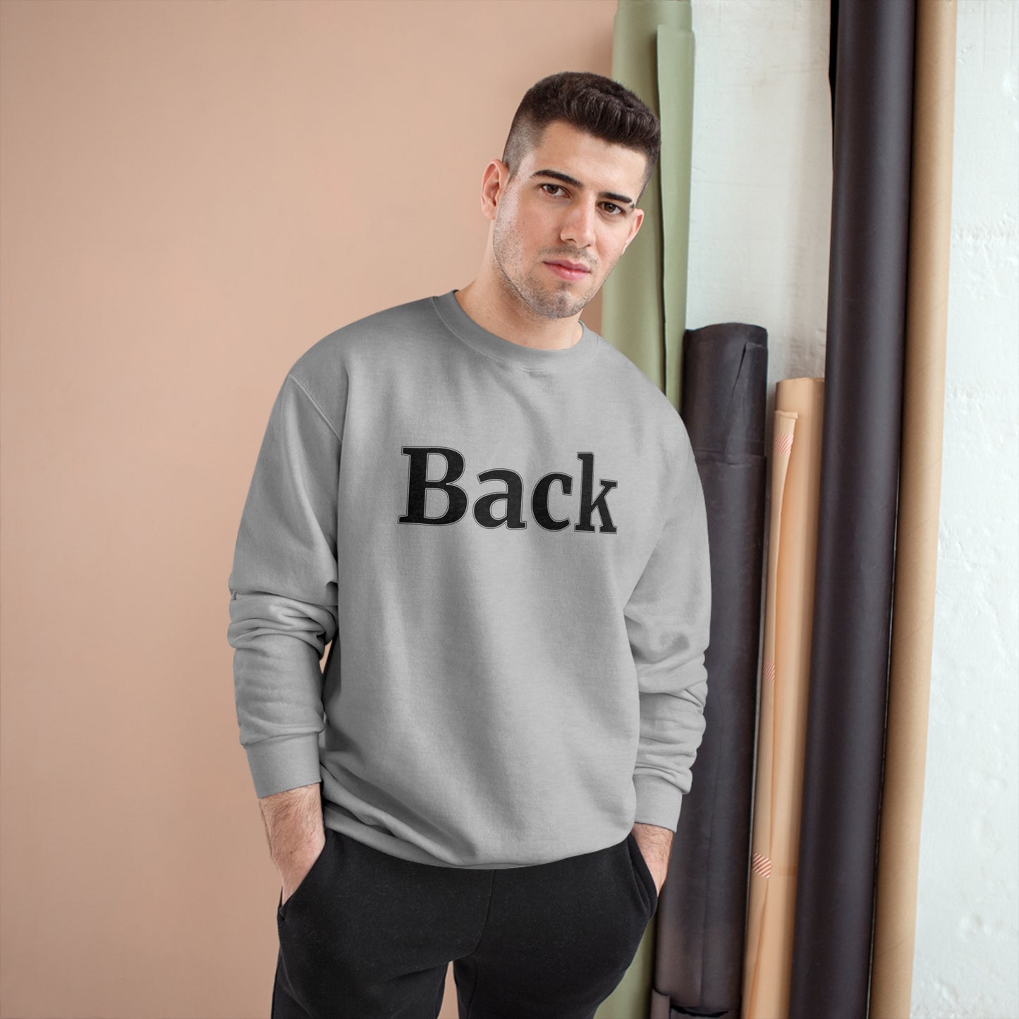 "Back Front" Champion Unisex Crewneck