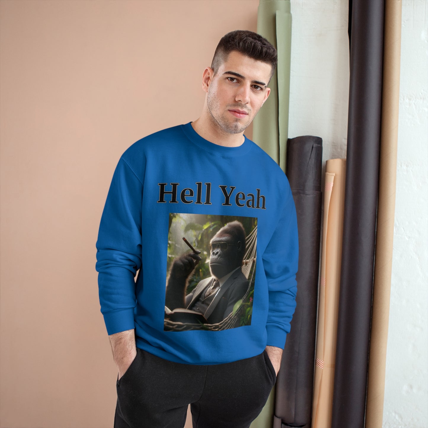 Gorilla "Hell Yeah" Champion Unisex Crew Neck