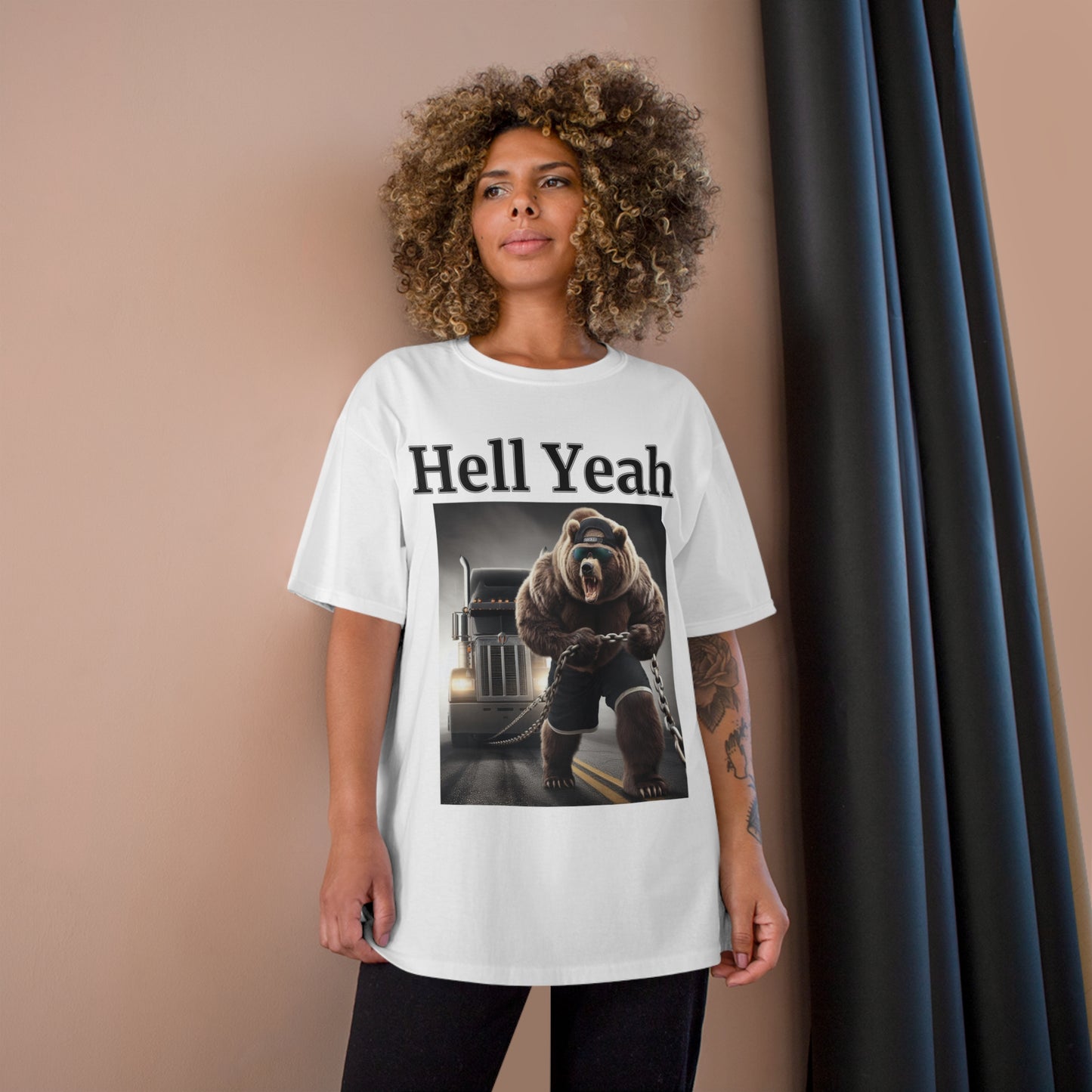 Bear "Hell Yeah" Champion Unisex Tee