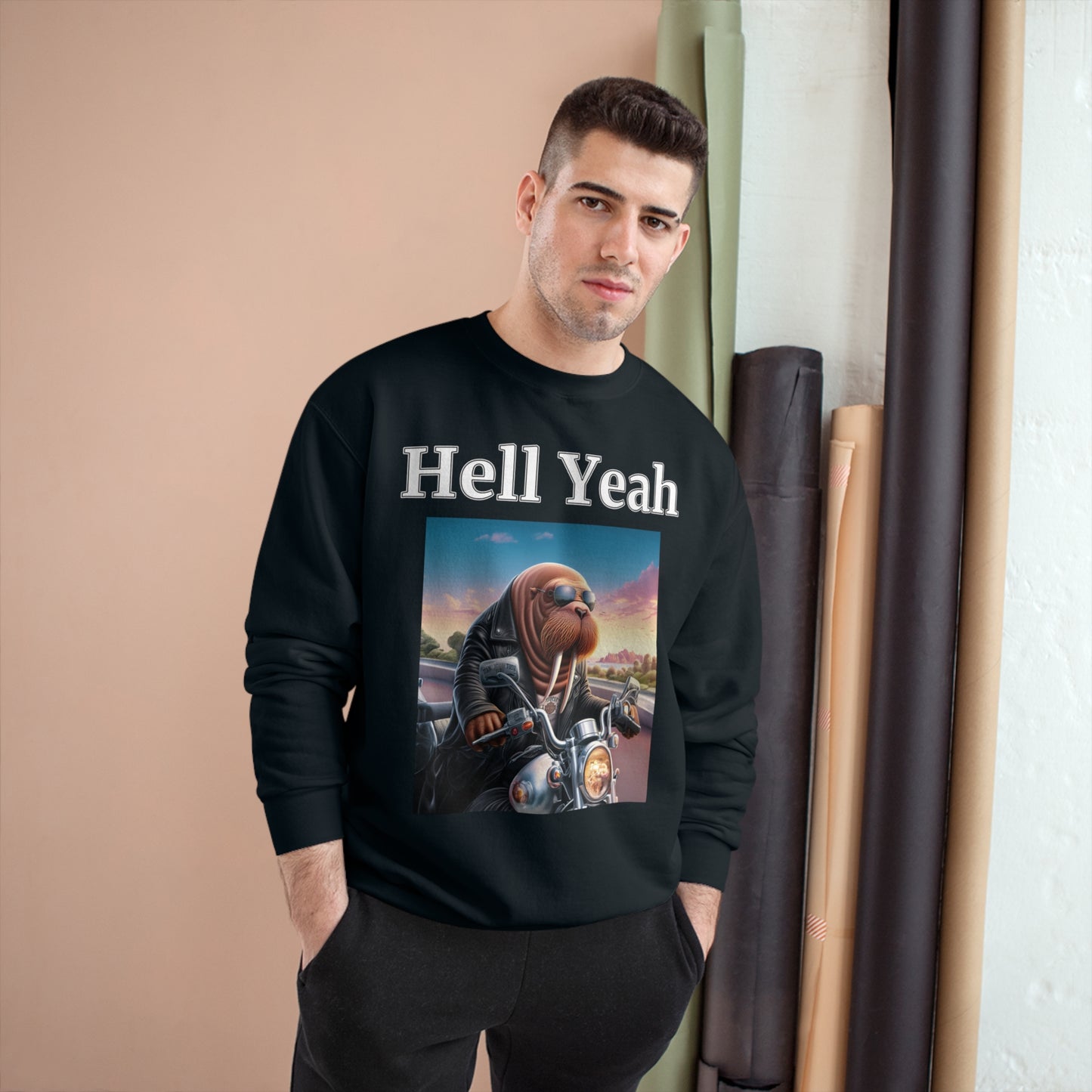 Walrus "Hell Yeah" Champion Unisex Crew Neck