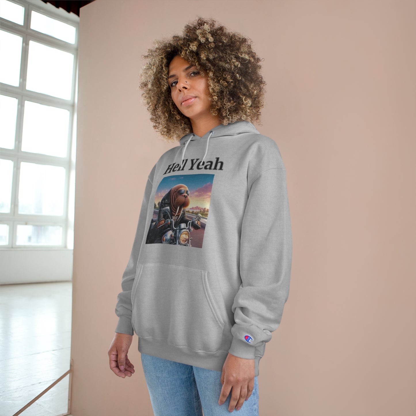 Walrus "Hell Yeah"  Champion Unisex Hoodie