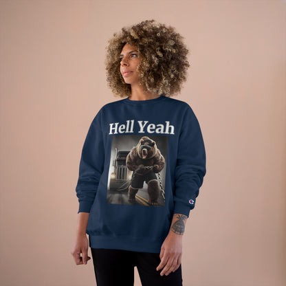 Bear "Hell Yeah" Champion Unisex Crew Neck