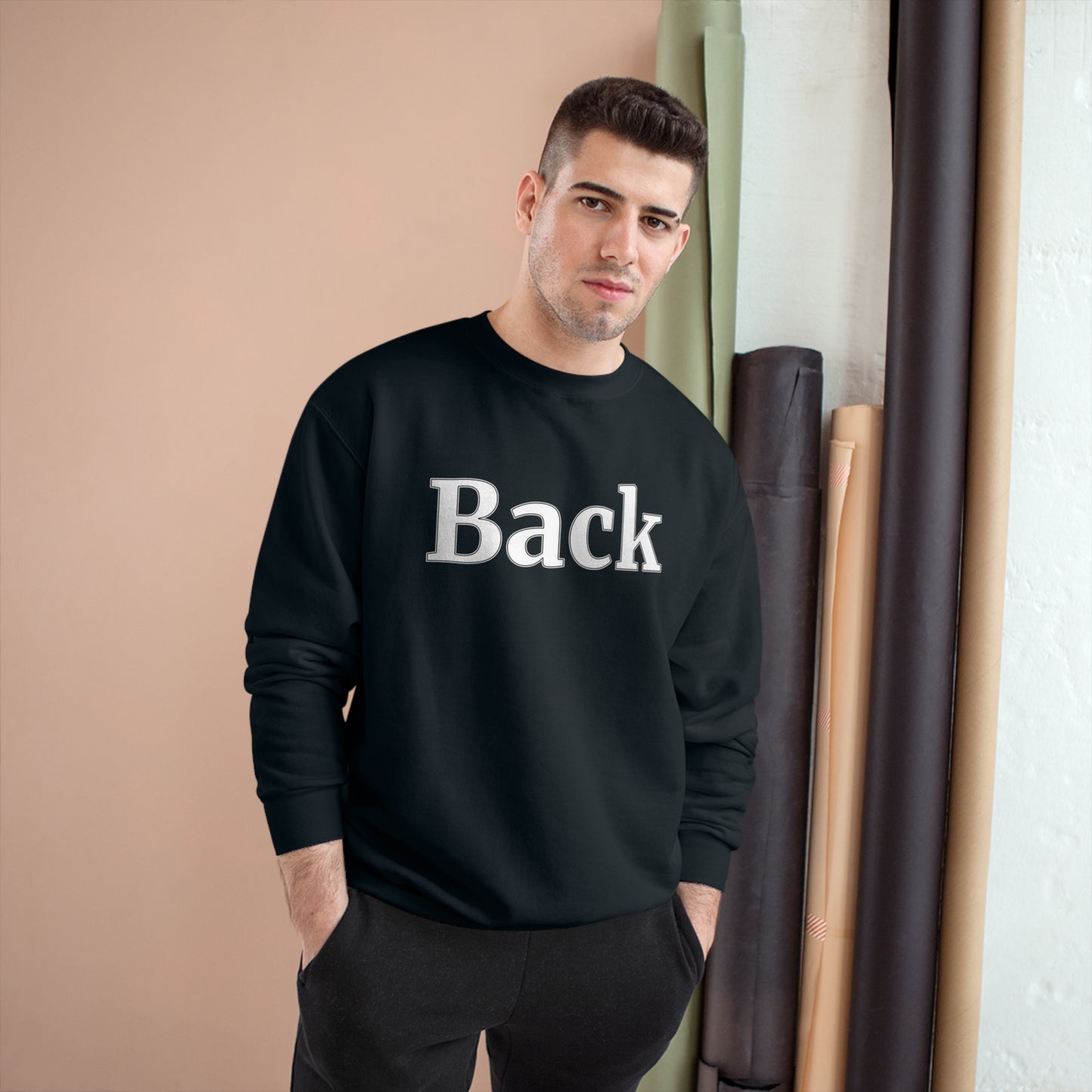 "Back Front" Champion Unisex Crewneck