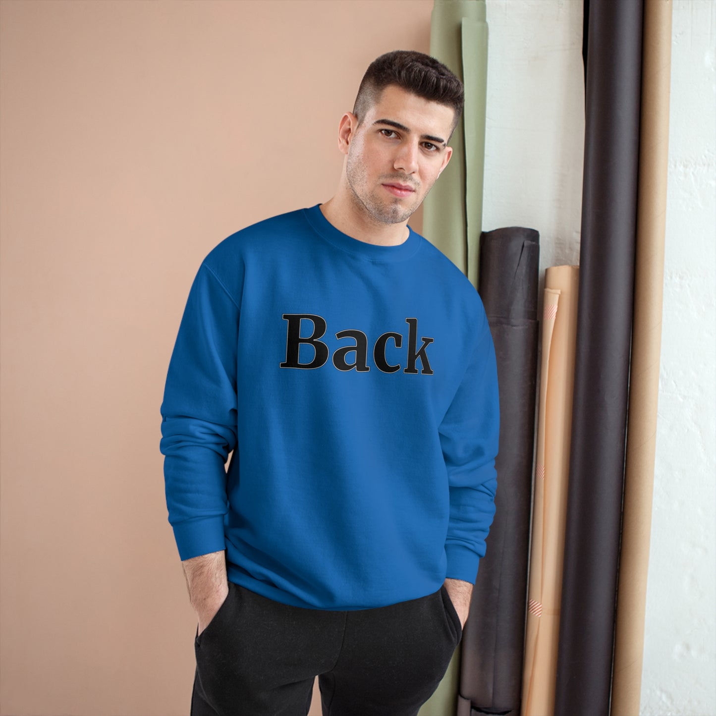 "Back Front" Champion Unisex Crewneck