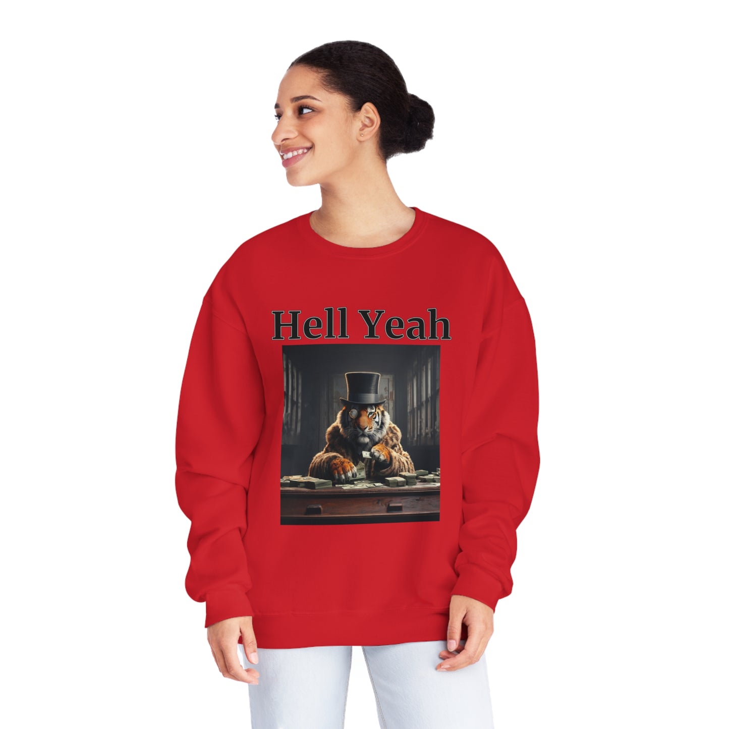 Tiger "Hell Yeah" Unisex Crew Neck Sweatshirt