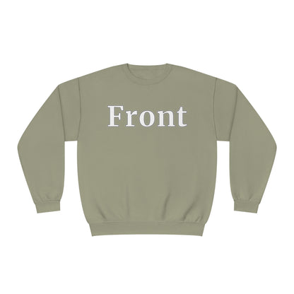 "Front Back" Unisex Crew Neck Sweatshirt