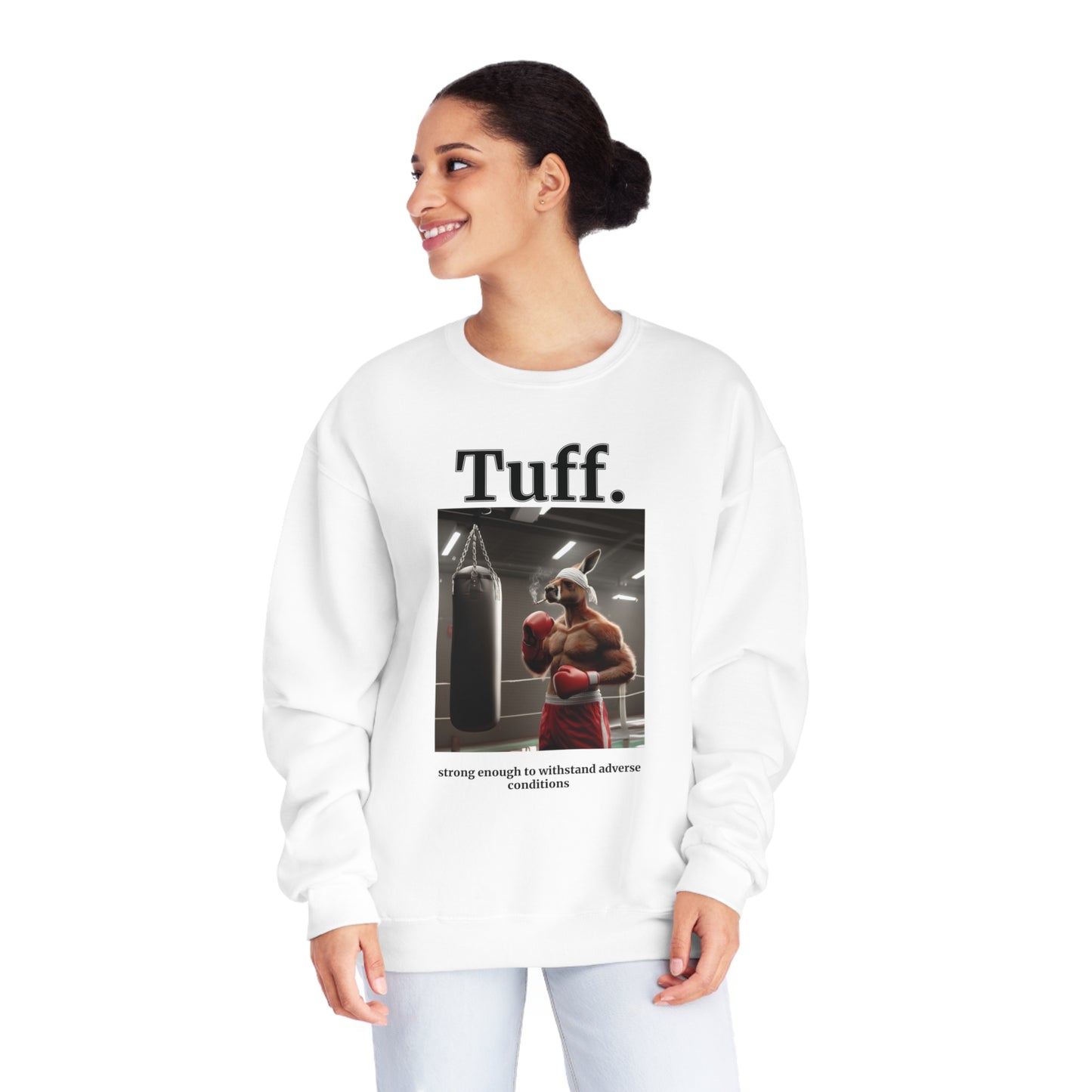 Kangaroo "Tuff." Unisex Crew Neck Sweatshirt