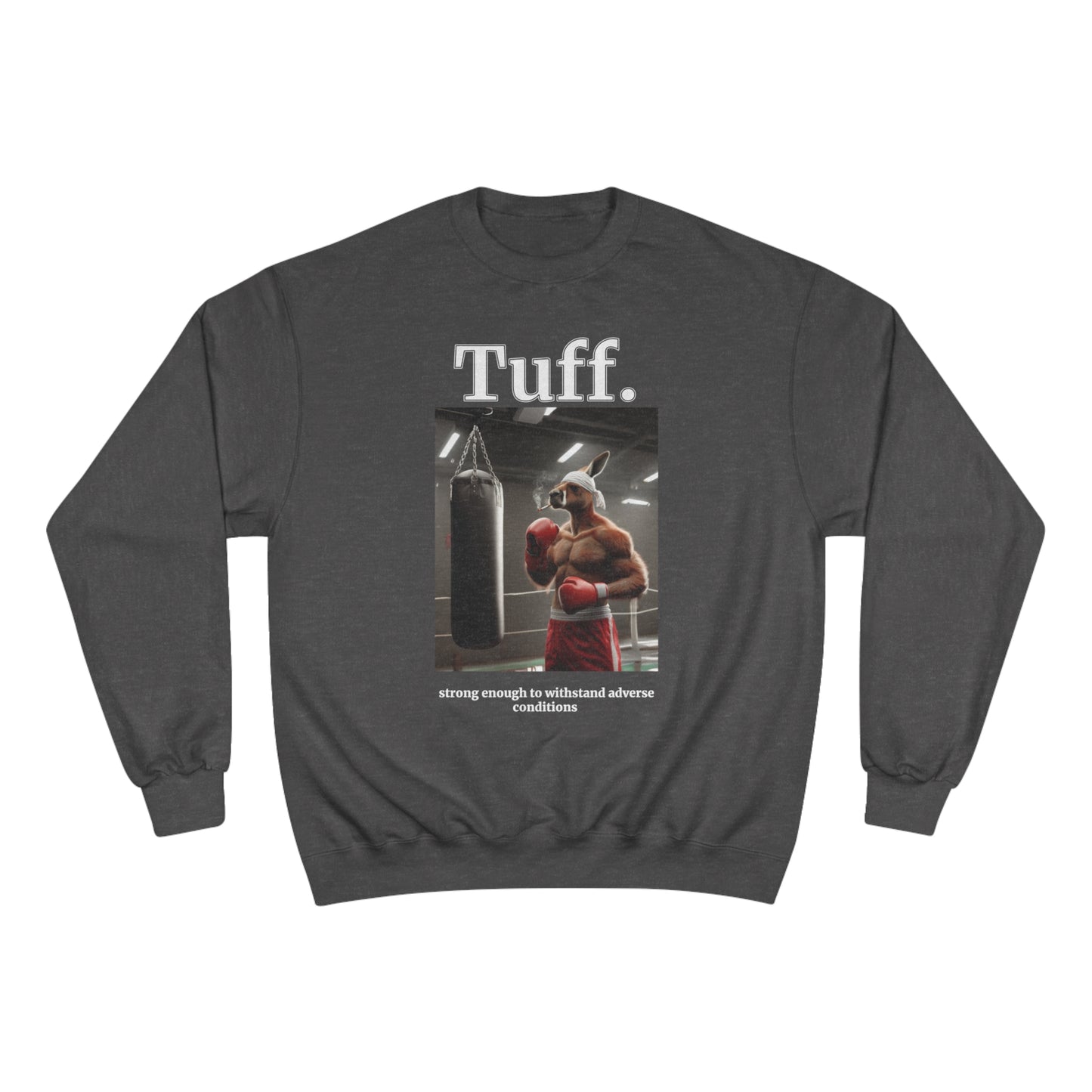 Kangaroo "Tuff." Champion Unisex Crew Neck Sweatshirt