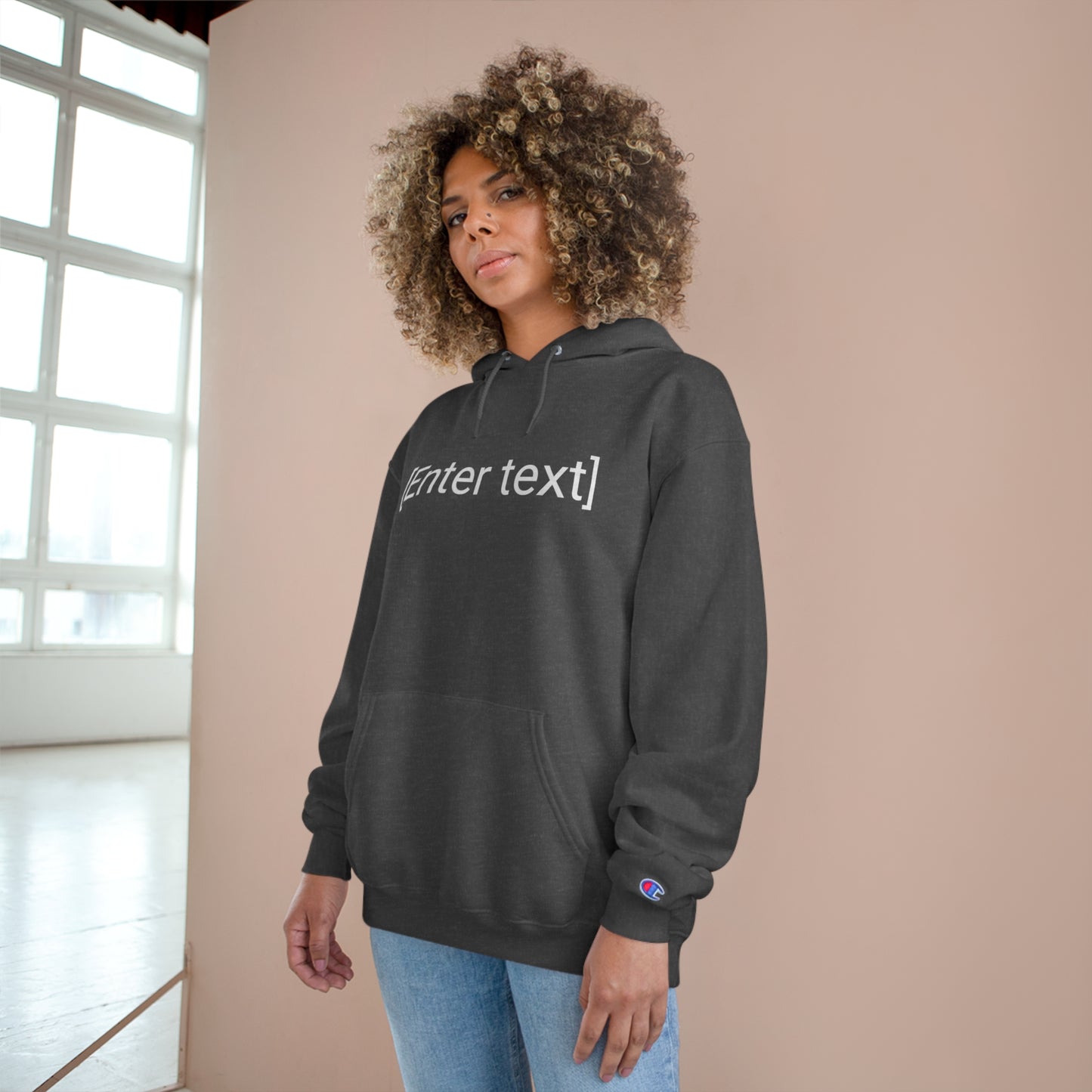 "[Enter Text]" Champion Unisex Hoodie