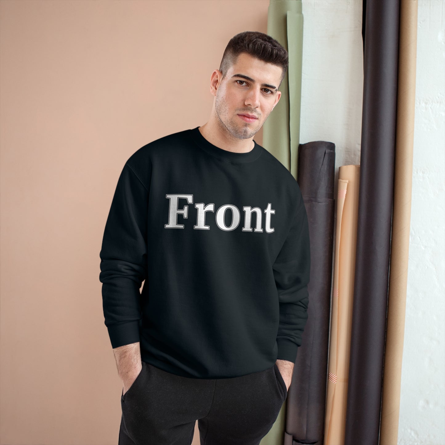 "Front Back" Champion Unisex Crew Neck