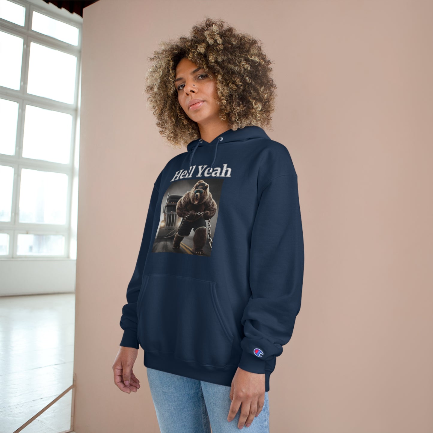 Bear "Hell Yeah" Champion Unisex Hoodie