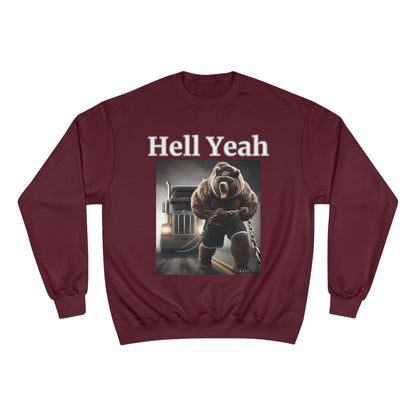 Bear "Hell Yeah" Champion Unisex Crew Neck