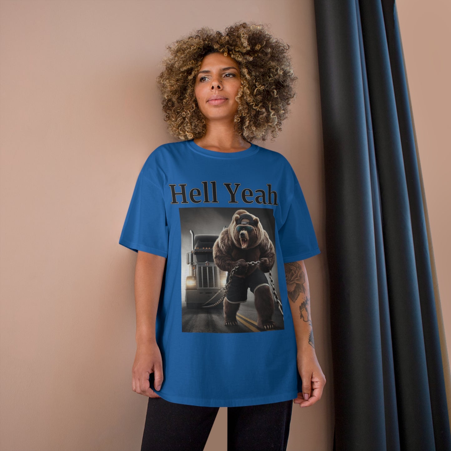 Bear "Hell Yeah" Champion Unisex Tee