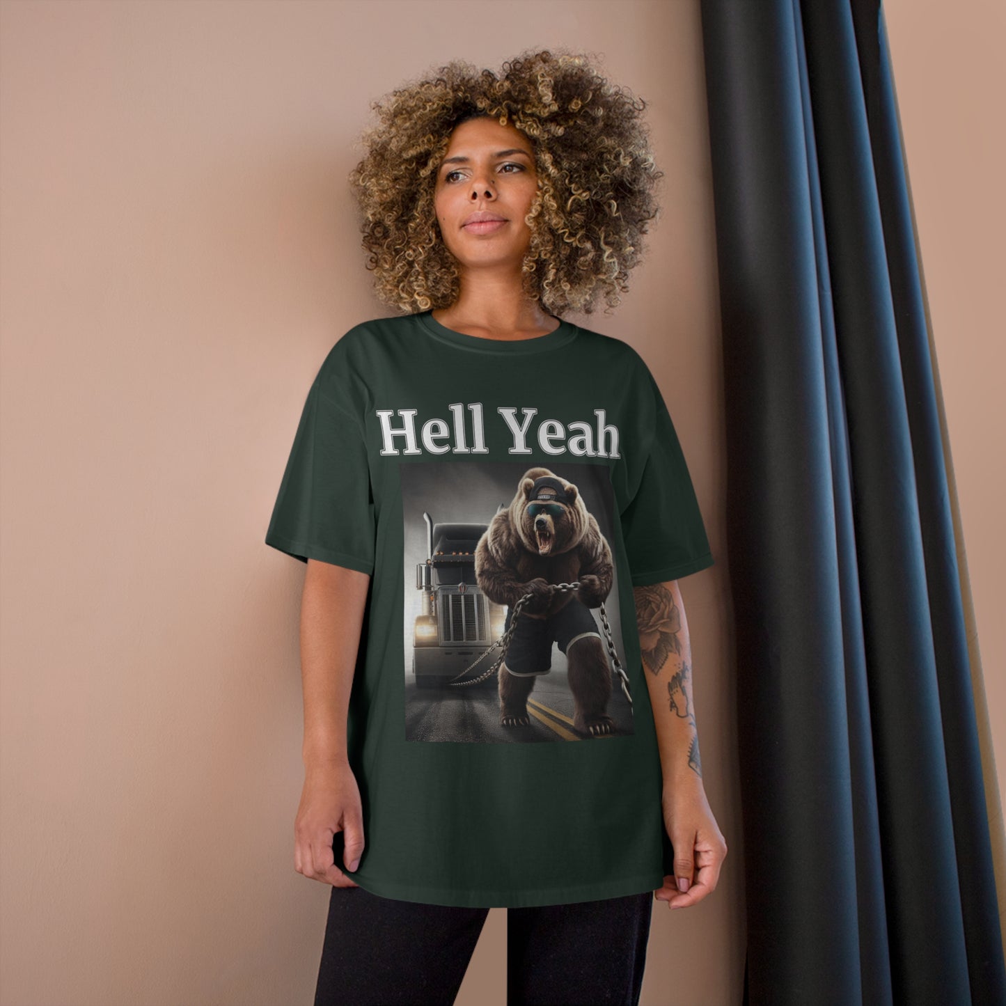 Bear "Hell Yeah" Champion Unisex Tee